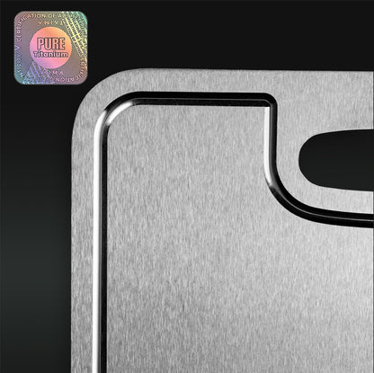 product show case with 'Pure Titanium' logo on a black background