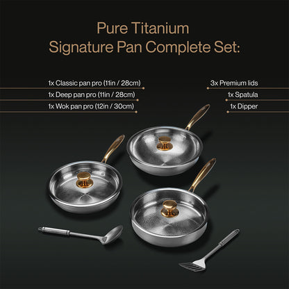 Pure Titanium Complete Cookware Set (8 Pieces)