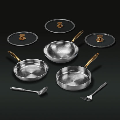 Pure Titanium Complete Cookware Set (8 Pieces)