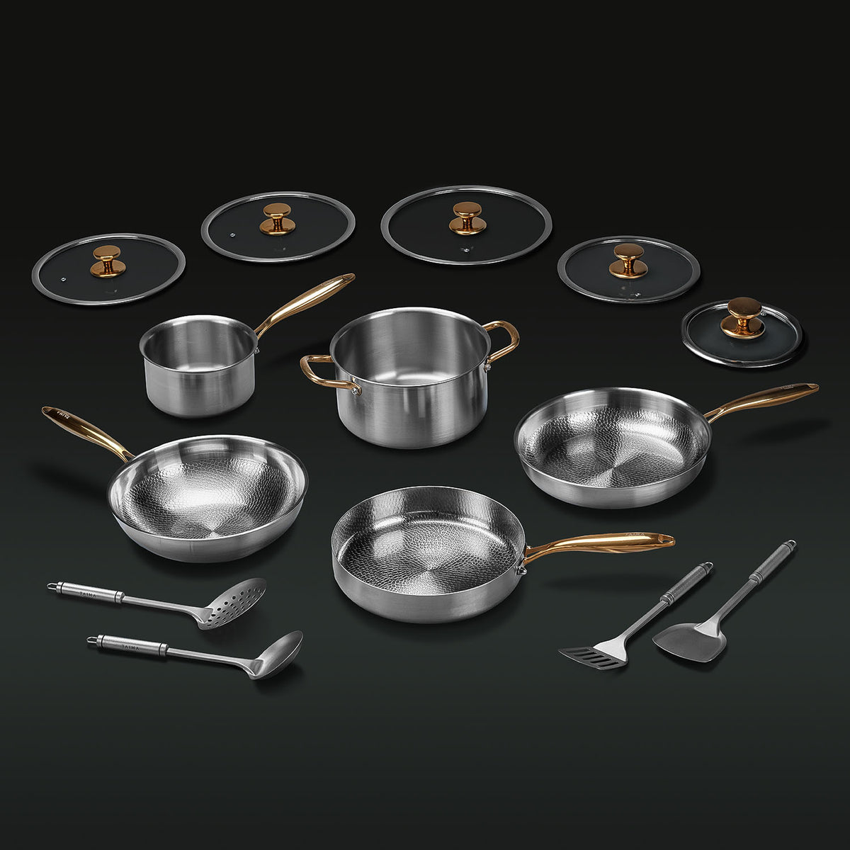 Pure Titanium Complete Cookware Set (14 Pieces)